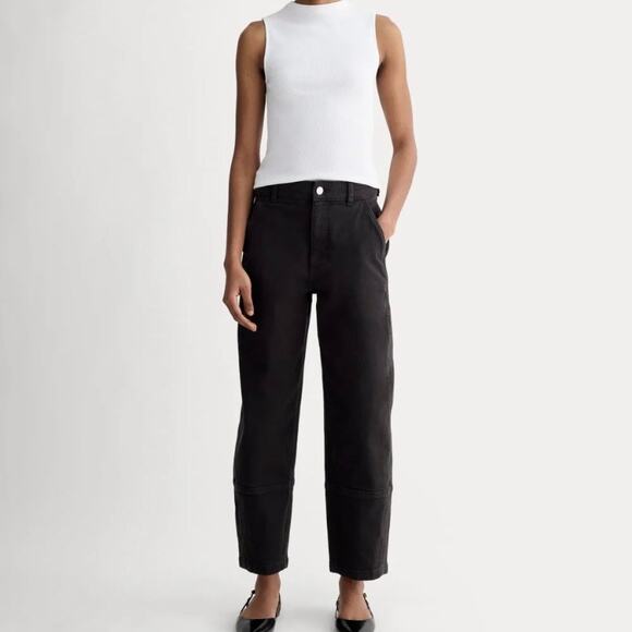EVERLANE The Utility Barrel Organic Cotton High Rise Jeans Black, 12 Long - Picture 1 of 14